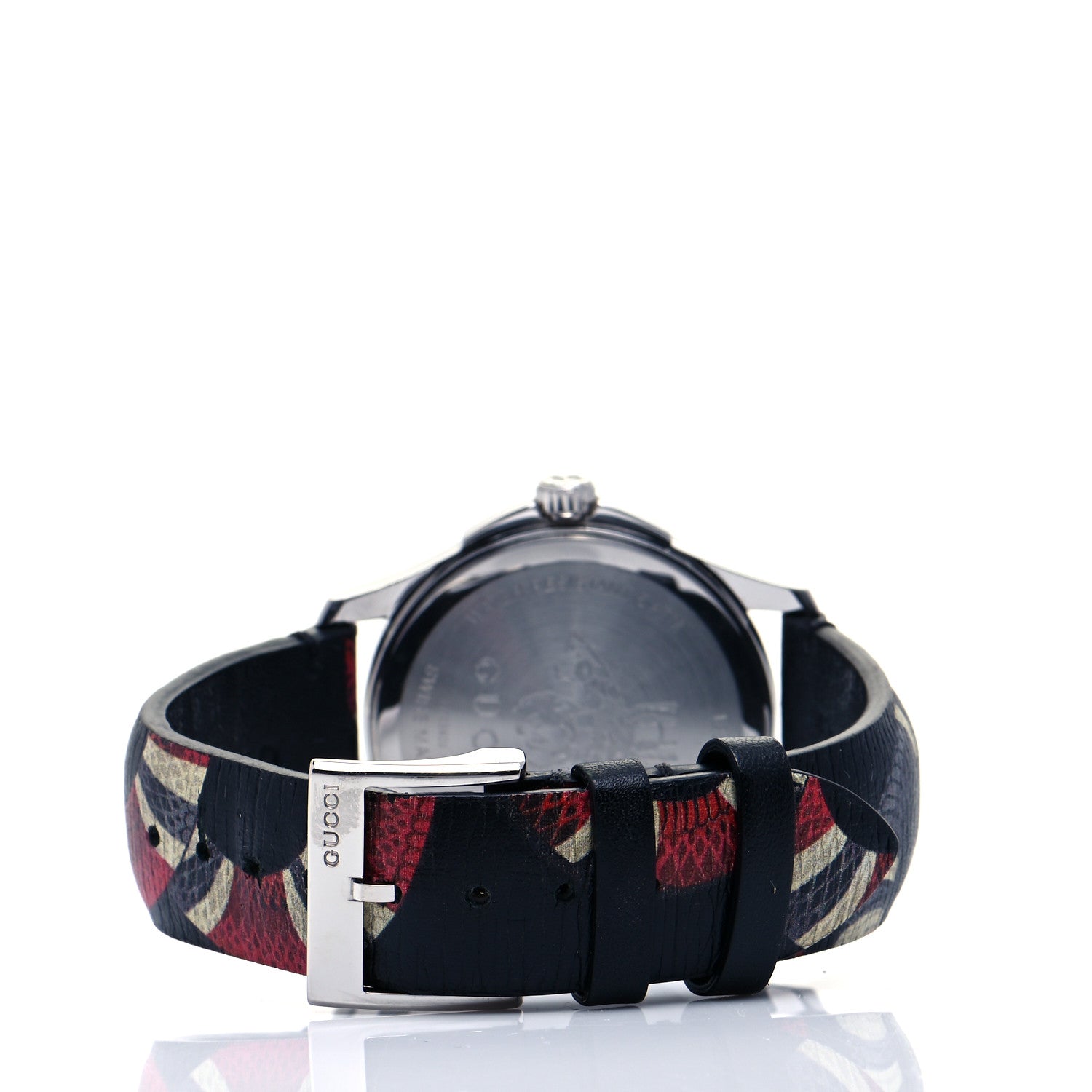 Gucci Stainless Steel Calfskin 38mm Le Marche Des Merveilles Snake Quartz Watch Black 3 of 7
