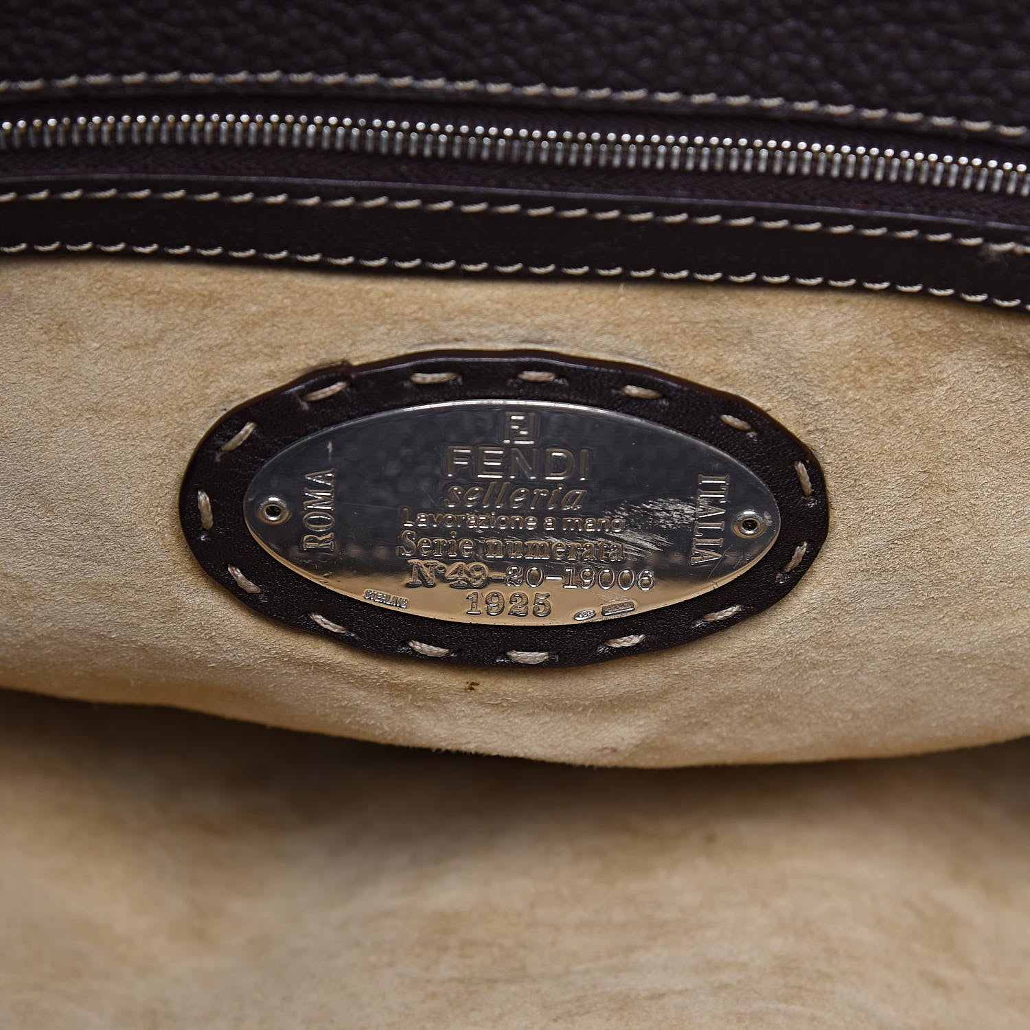 Fendi Cuoio Romano Selleria Large Linda Satchel Testa di Moro 6 of 13
