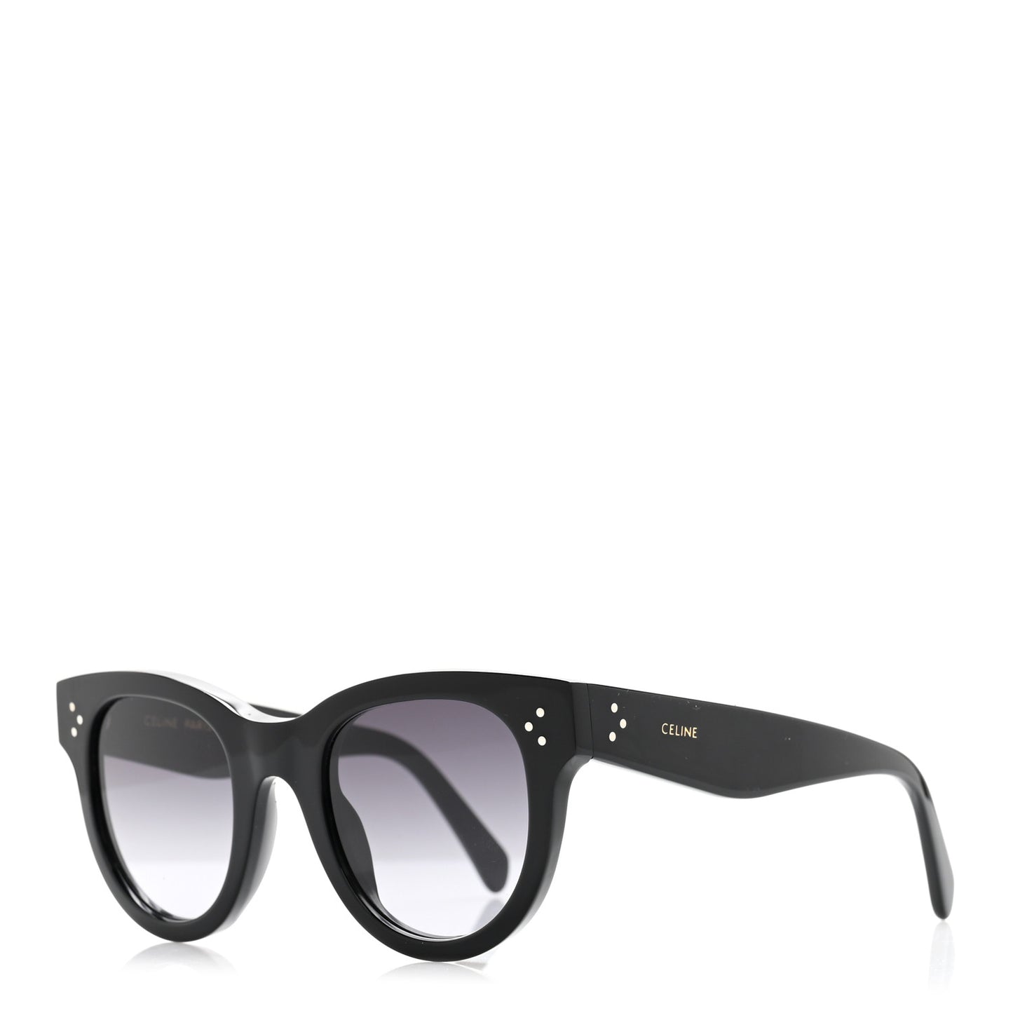 Acetate Studded Mineral Round Sunglasses CL40031N Black