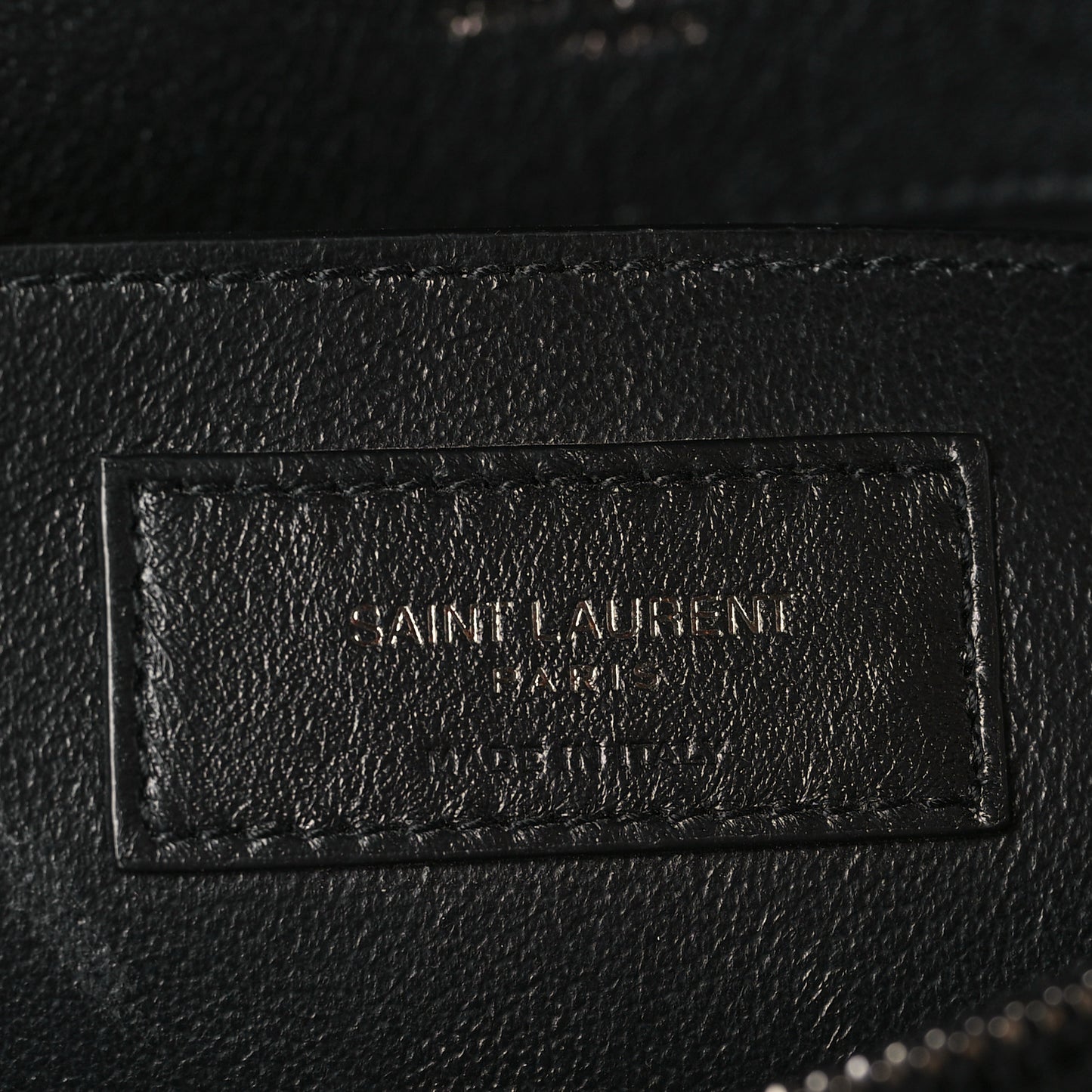 Sheepskin Matelasse Chevron Monogram Large College Satchel Black
