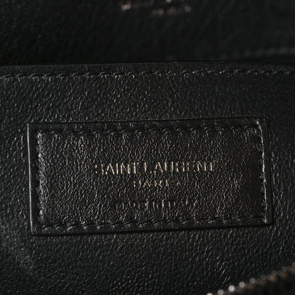 Saint Laurent Sheepskin Matelasse Chevron Monogram Large College Satchel Black 6 of 10
