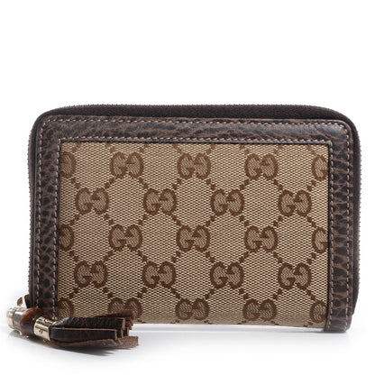 Gucci Monogram Bamboo Zip Around Compact Wallet Brown 1 of 7
