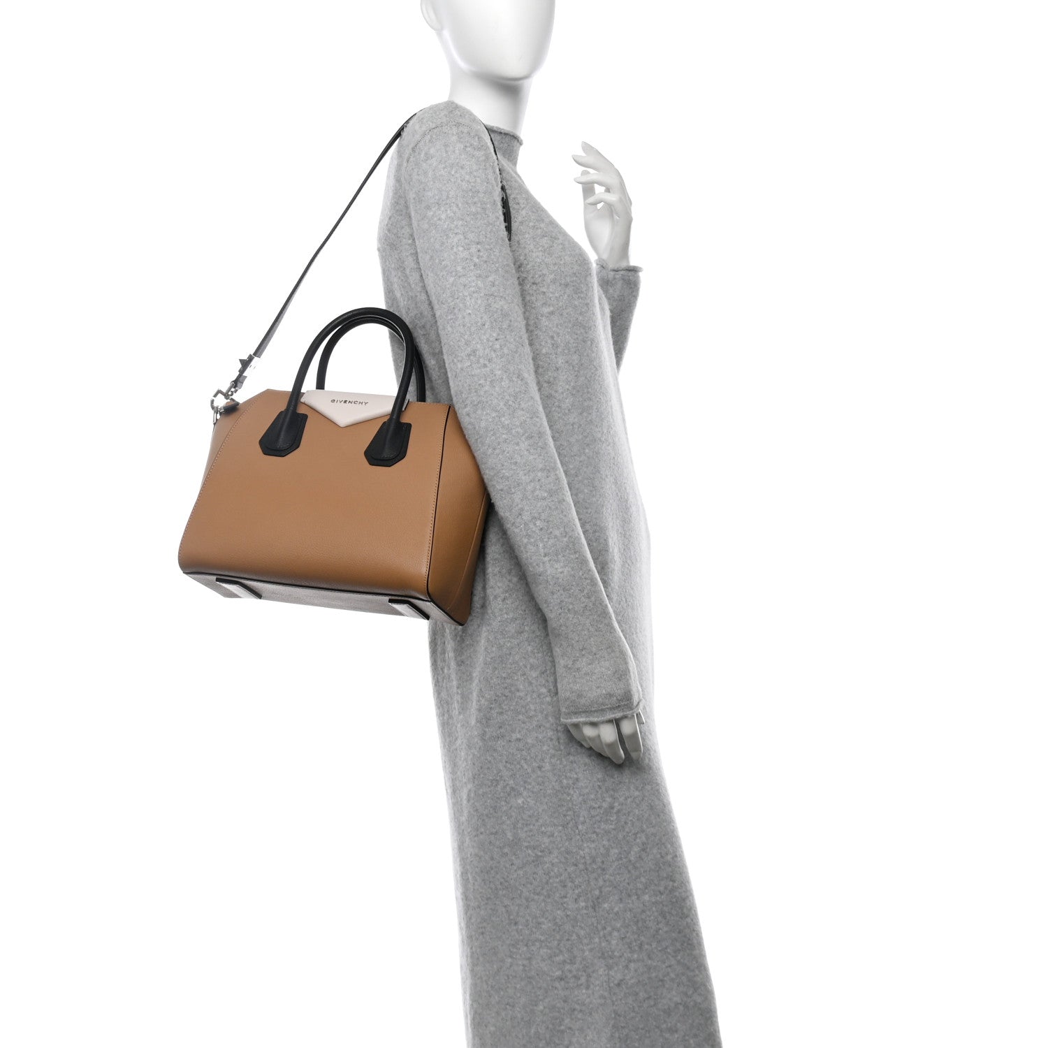 Givenchy Sugar Goatskin Small Tri-Color Antigona Beige Black Brown 2 of 12