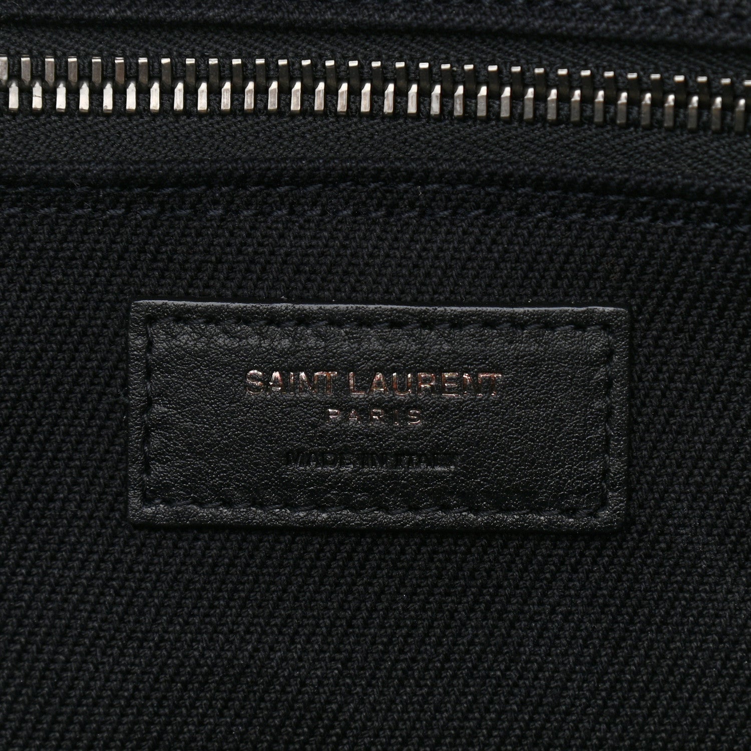 Saint Laurent Linen Calfskin Rive Gauche Tote Black 6 of 10