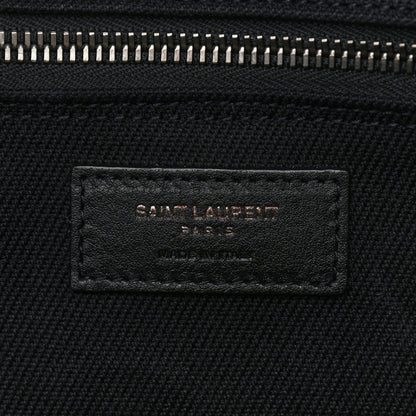 Saint Laurent Linen Calfskin Rive Gauche Tote Black 6 of 10