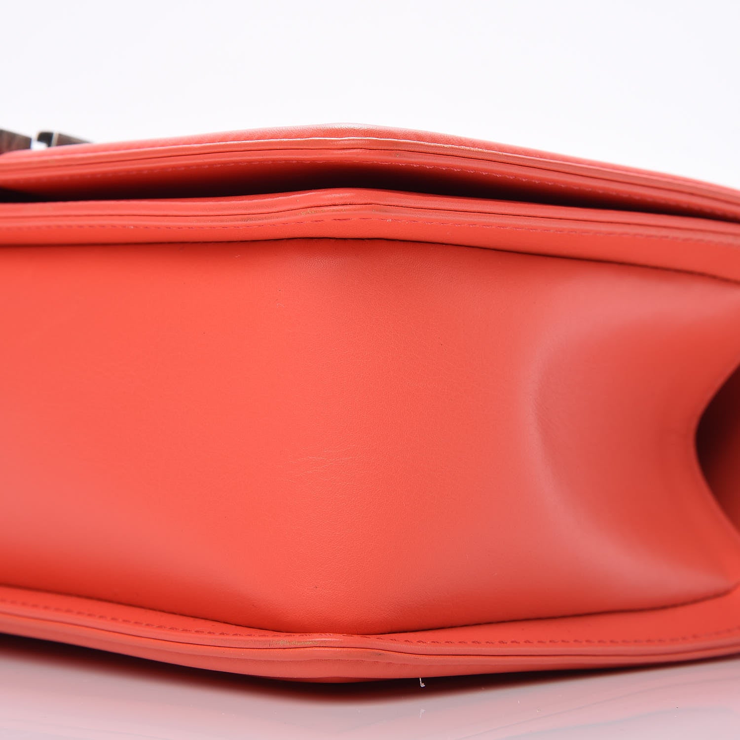 Chanel Calfskin Chevron Quilted Medium Boy Flap Coral 9 of 10