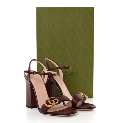 Gucci Lifford Calfskin GG Marmont Ankle Wrap 105mm Sandals 36 Vintage Bordeaux 8 of 8