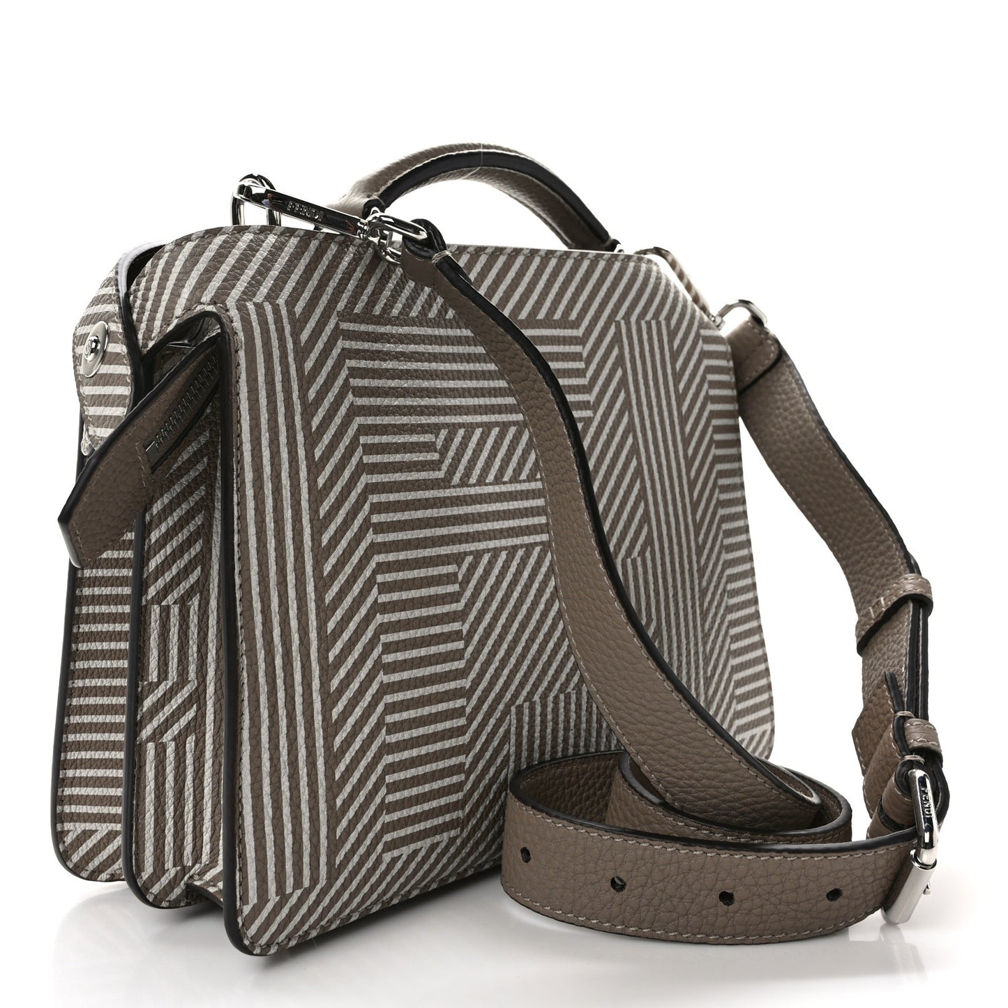 Cuoio Romano Striped Macro FF Bicolor Mini Peekaboo I SEE U Satchel Ghianda