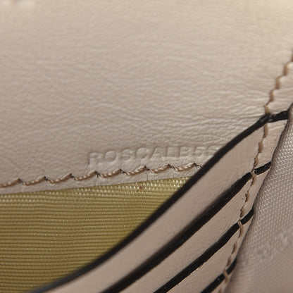 Burberry Calfskin Perforated Peyton Crossbody Clutch Bag White 7 of 9