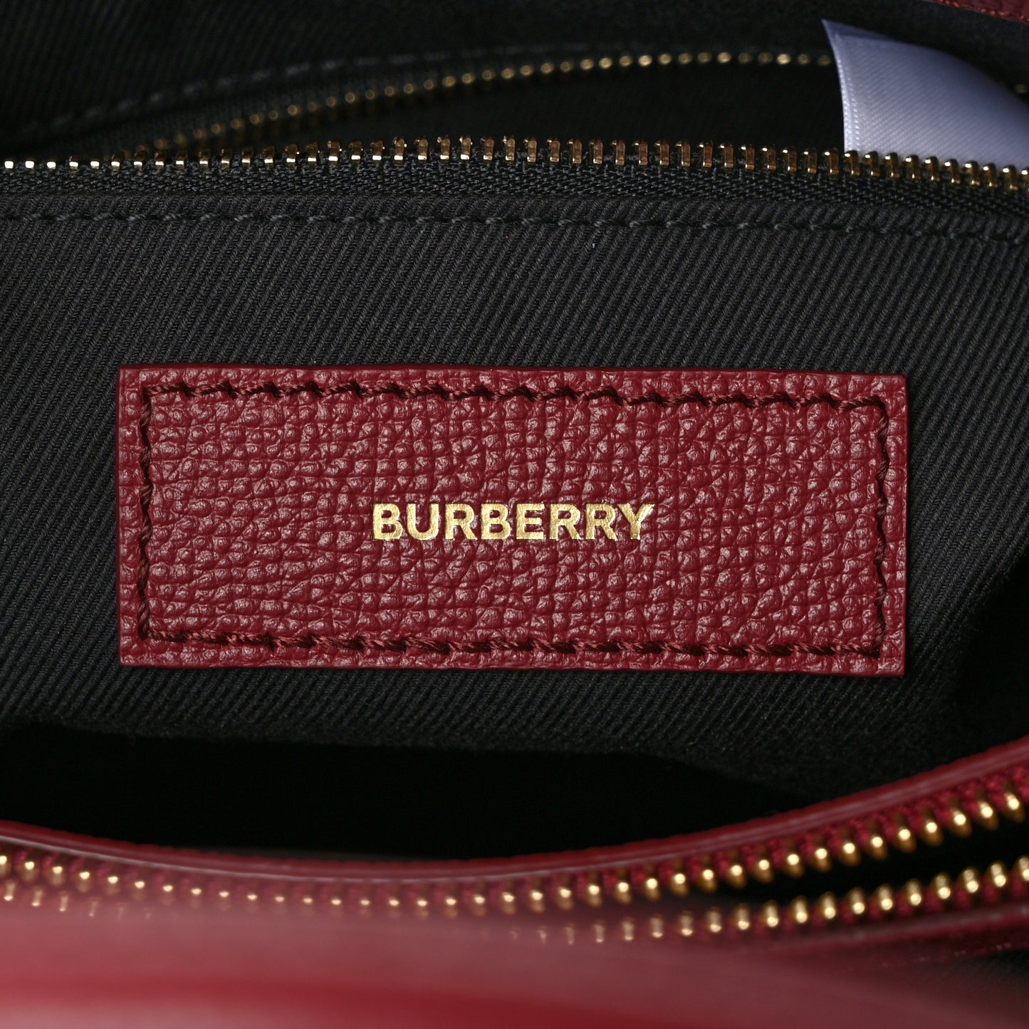Grainy Calfskin House Check Medium Banner Tote Mahogany Red