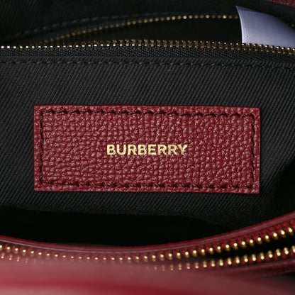 Burberry Grainy Calfskin House Check Medium Banner Tote Mahogany Red 7 of 11