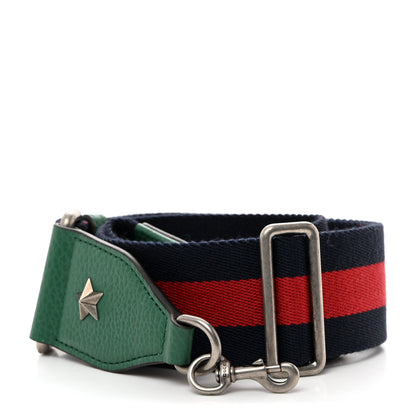 Gucci Canvas Web Shoulder Strap Navy Red Green 1 of 4