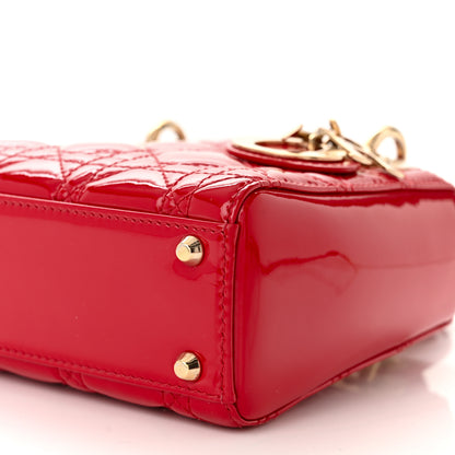 Christian Dior Patent Cannage Mini Lady Dior Red 10 of 10