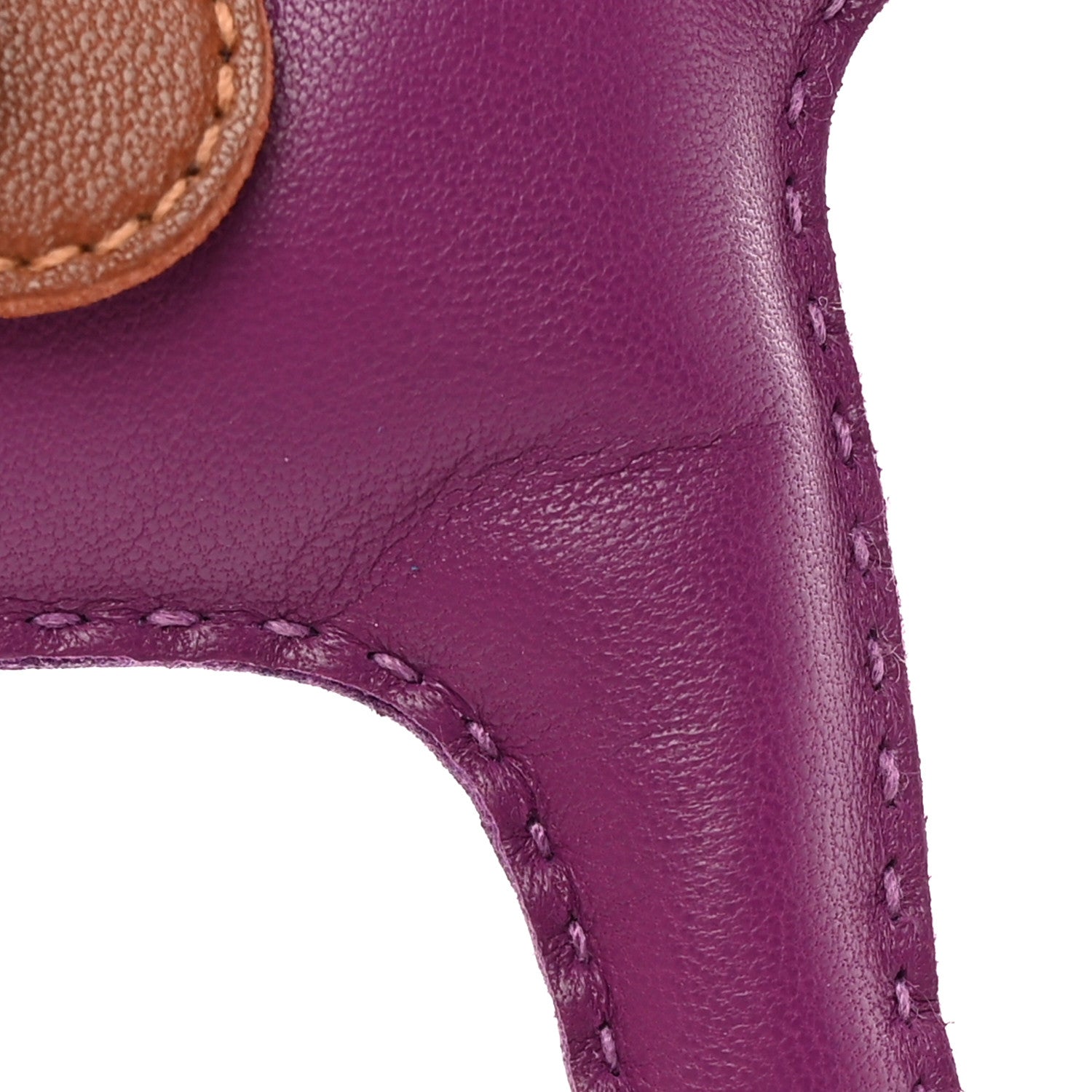 Hermes Milo Lambskin Grigri Rodeo Horse Bag Charm MM Anemone Bleu Izmir Fauve 4 of 5