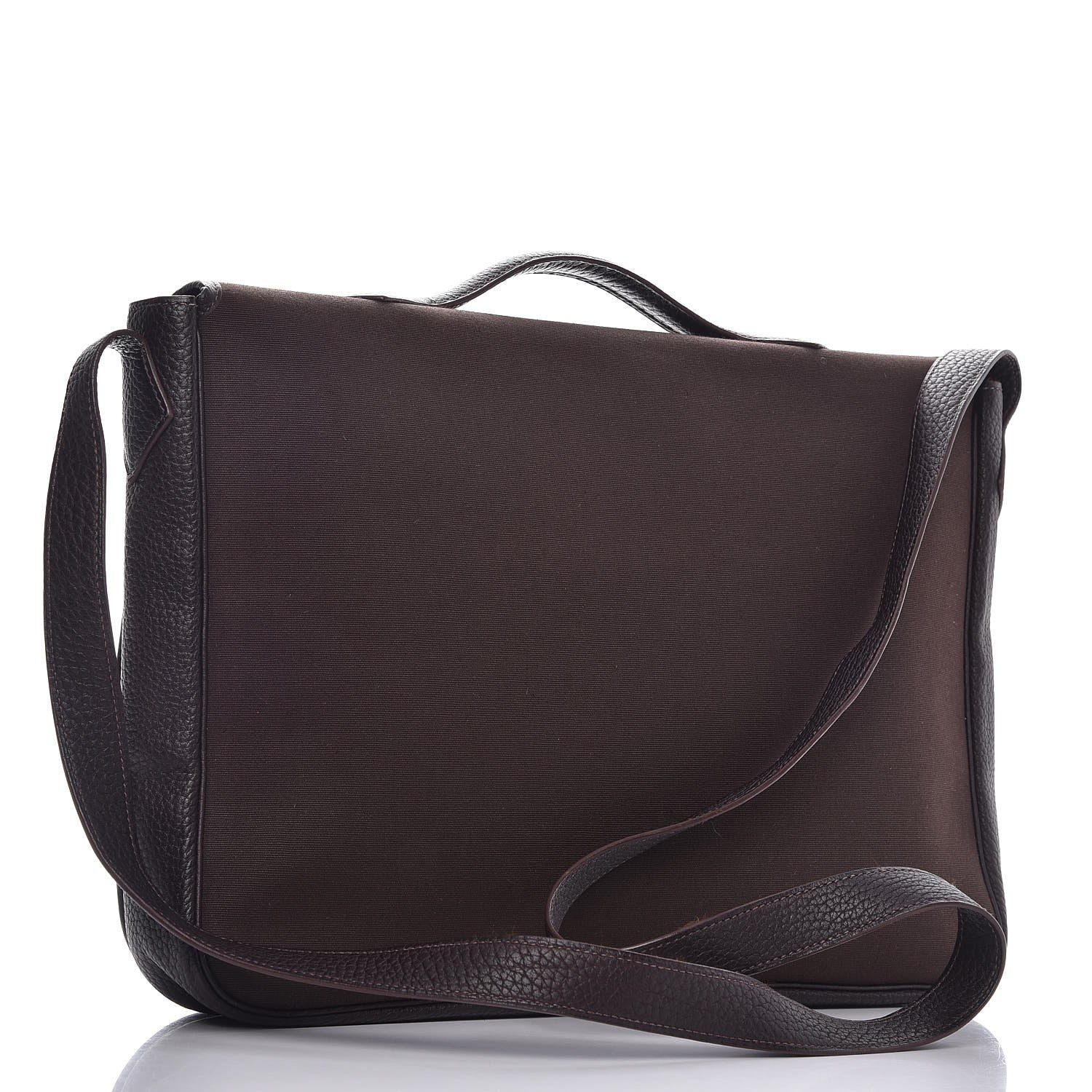 Hermes Toile Togo Victoria II Messenger Chocolate 3 of 7