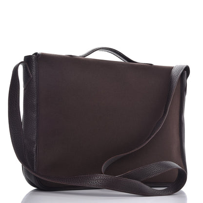 Hermes Toile Togo Victoria II Messenger Chocolate 3 of 7