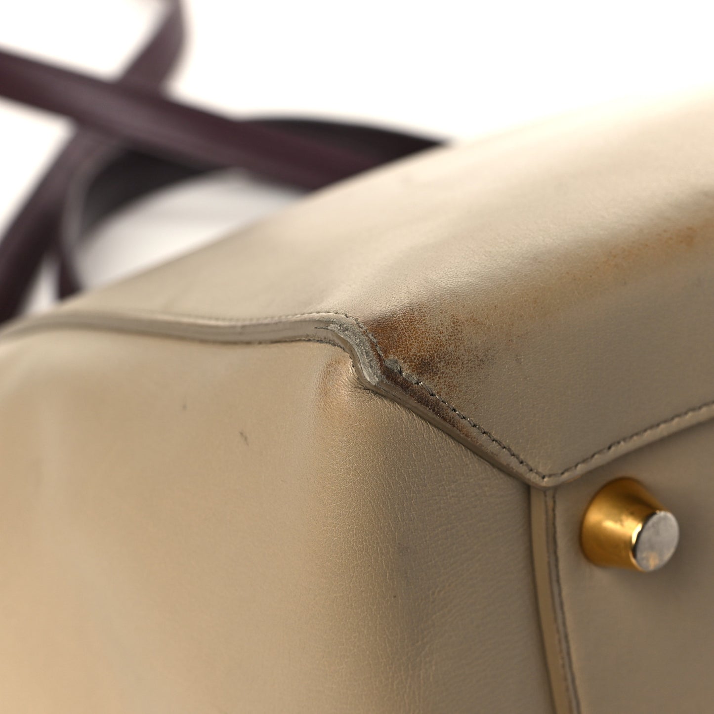 Smooth Calfskin Mini Tri-Color Belt Bag Beige Burgundy