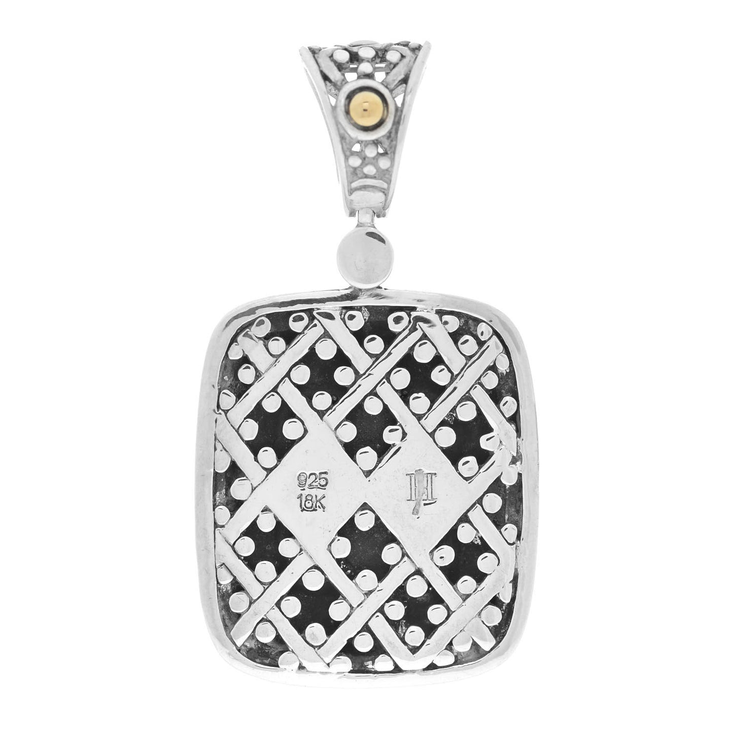 Sterling Silver 18K Yellow Gold Turquoise Dot Pendant