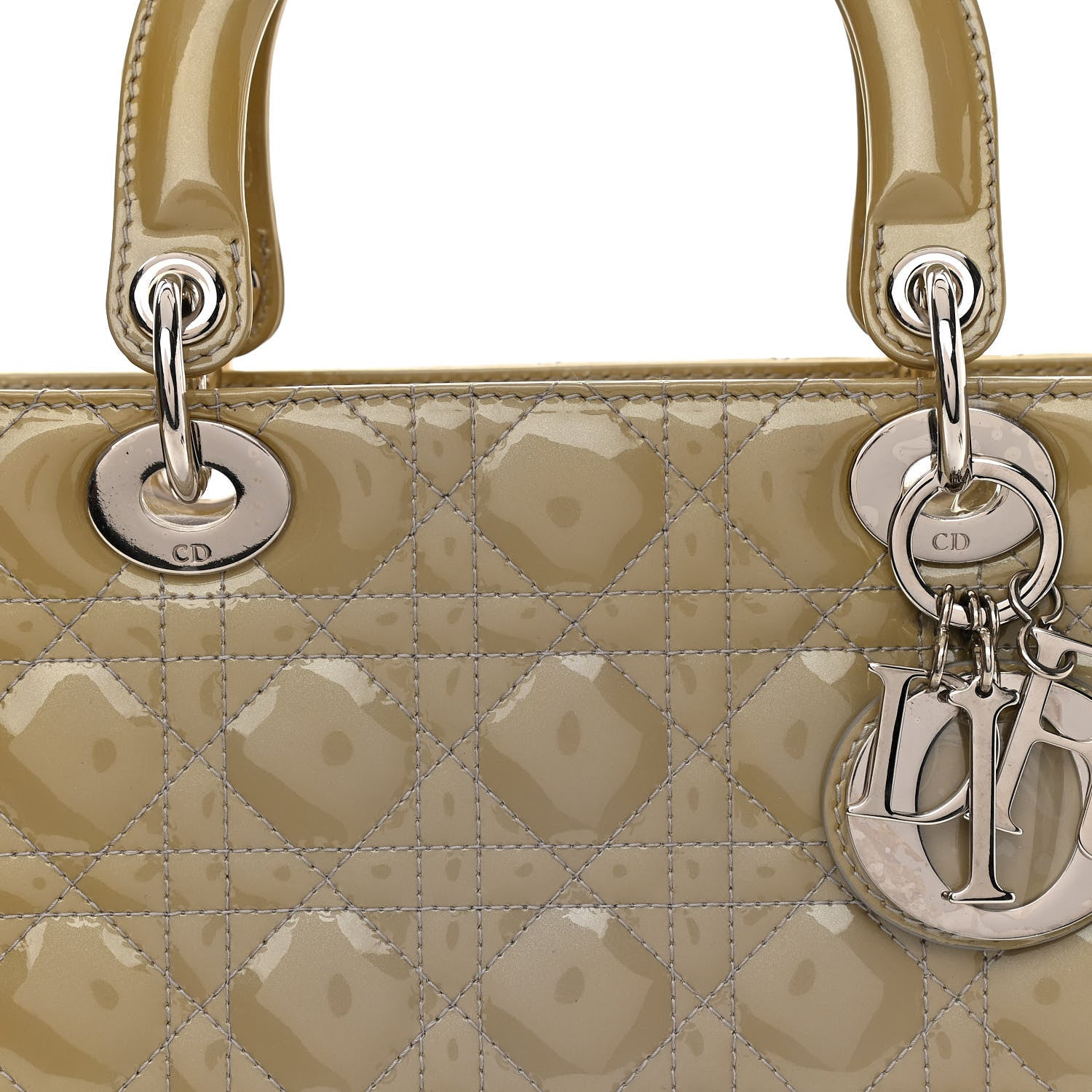 Christian Dior Patent Cannage Large Lady Dior Beige 7 of 11