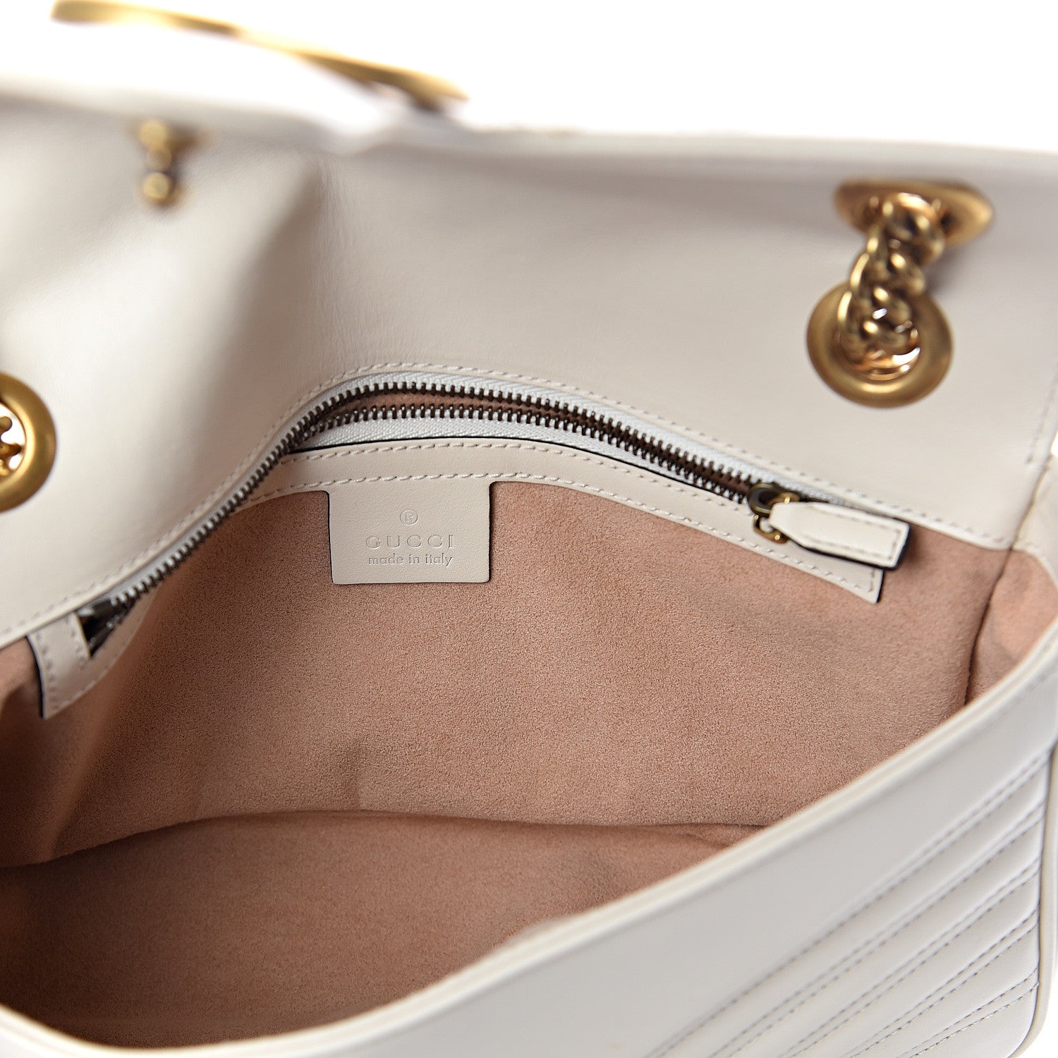 Gucci Calfskin Matelasse Small GG Marmont Shoulder Bag White 4 of 8