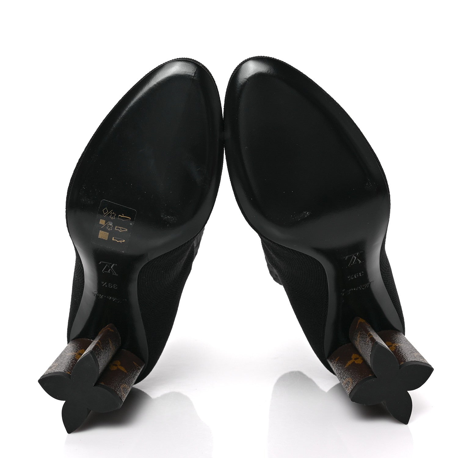 Louis Vuitton Monogram Stretch Fabric Silhouette Ankle Boots 39.5 Black 5 of 6