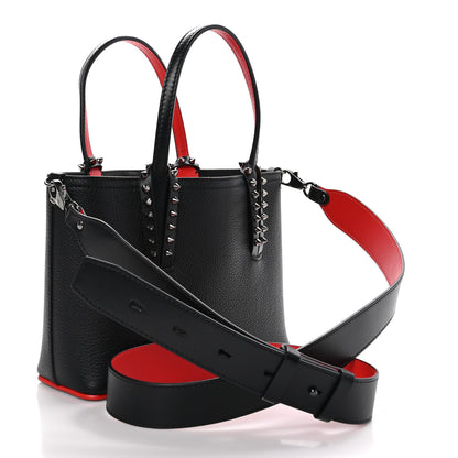 Christian Louboutin Calfskin Spikes Mini East West Cabata Tote Black 3 of 10