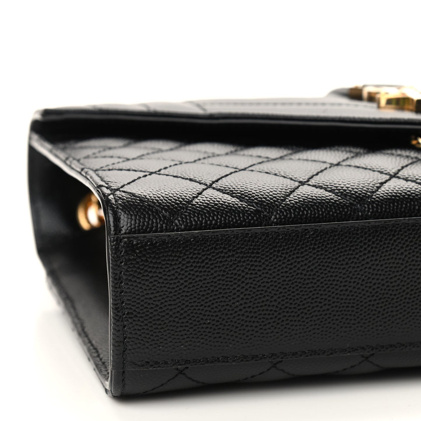 Grain De Poudre Textured Mixed Matelasse Triquilt Medium Monogram Satchel Black