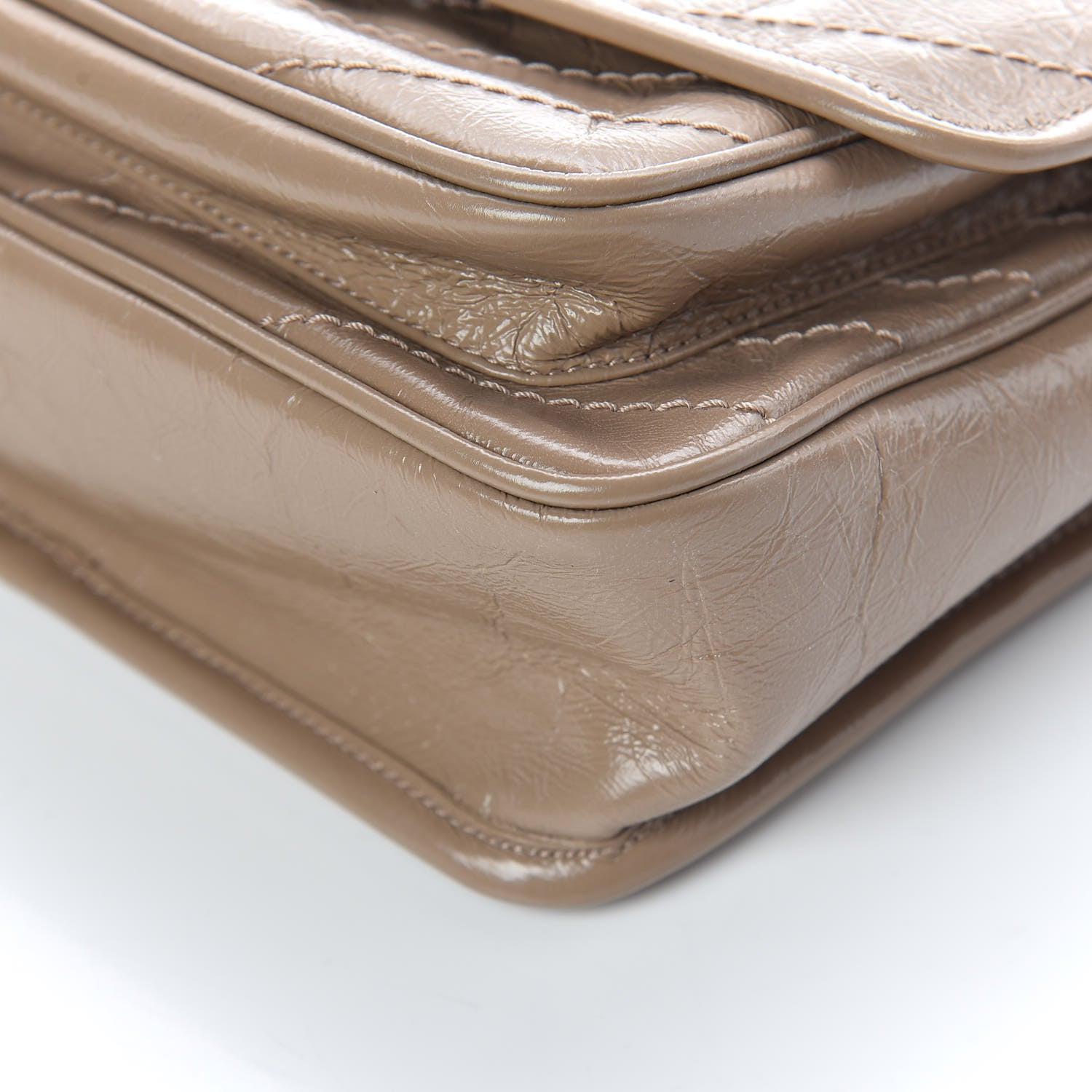 Saint Laurent Crinkled Calfskin Matelasse Monogram Baby Niki Chain Satchel Light Taupe 10 of 10