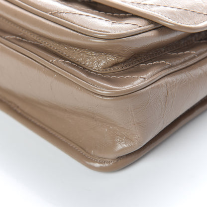 Saint Laurent Crinkled Calfskin Matelasse Monogram Baby Niki Chain Satchel Light Taupe 10 of 10