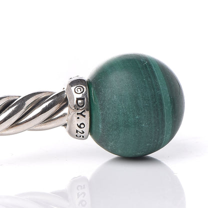 David Yurman Sterling Silver Diamond Malachite 9mm Solari Bracelet 5 of 5