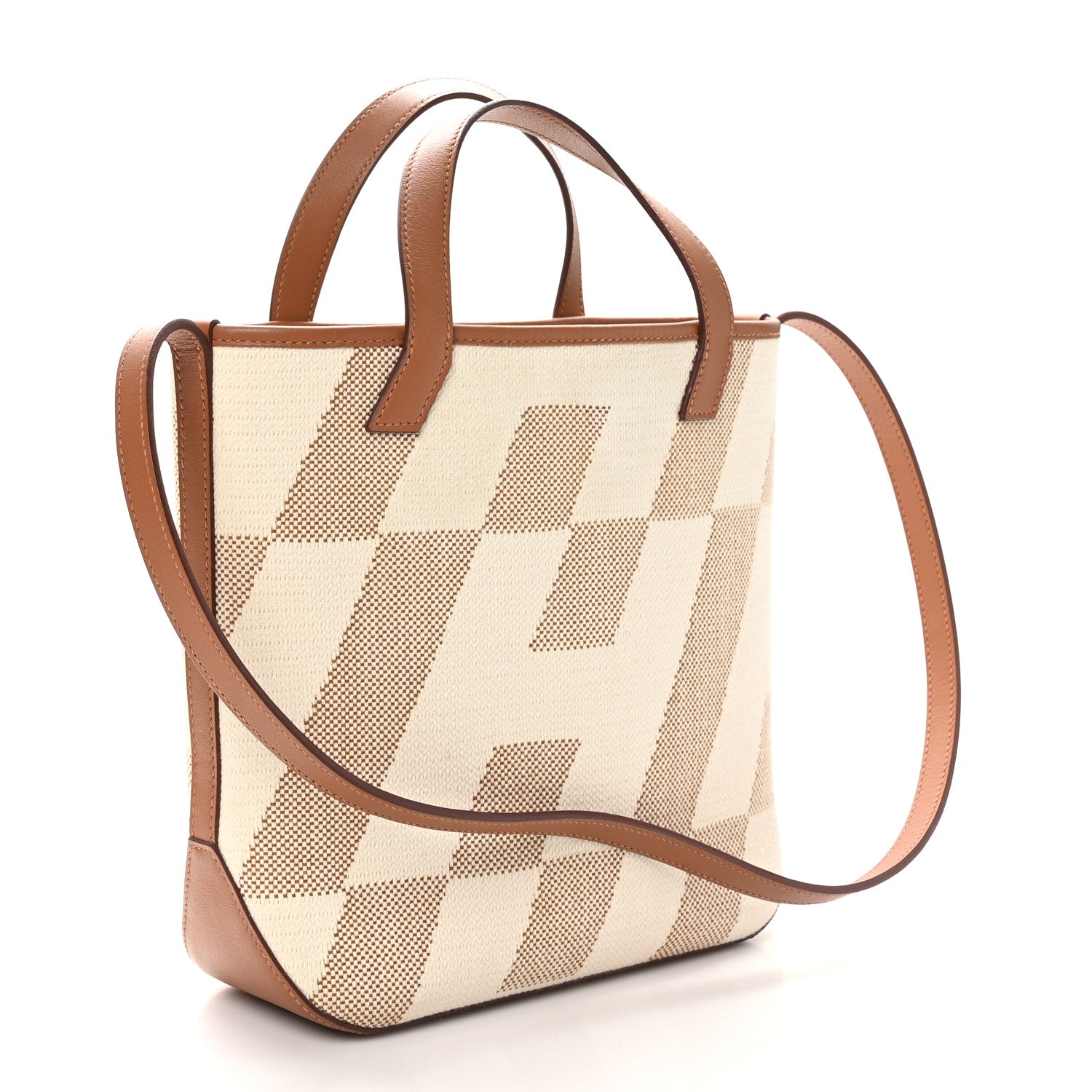 Hermes Swift Toile H Cabas H En Biais 27 Ecru Naturel Gold 3 of 10