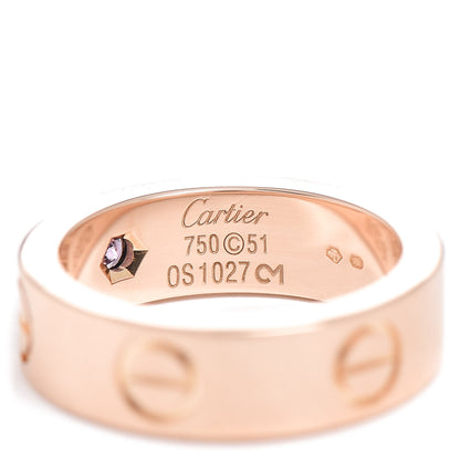 Cartier 18K Pink Gold Pink Sapphire 5.5mm LOVE Ring 51 5.75 4 of 5