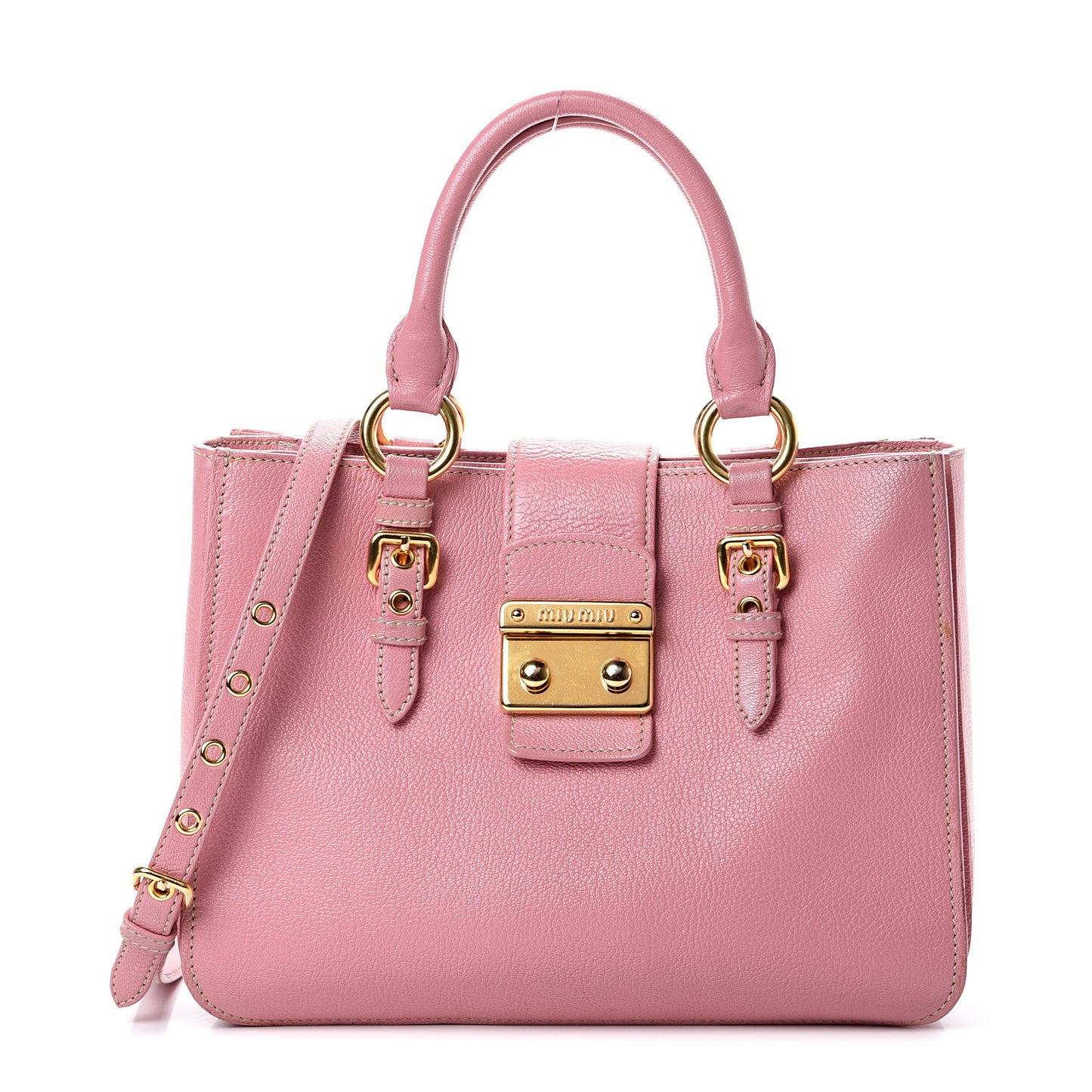 Goatskin Madras Shopping Tote Rosa