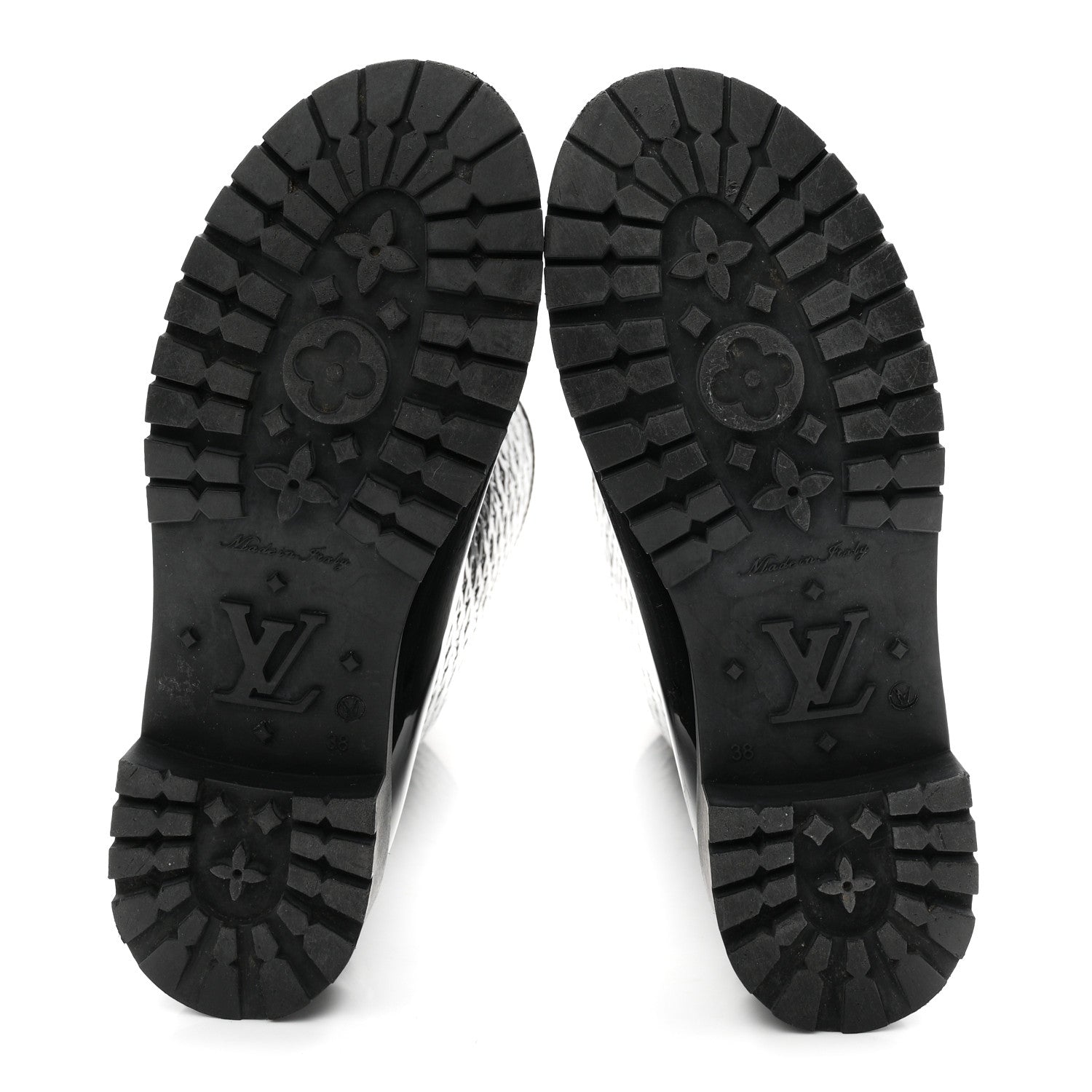 Louis Vuitton Rubber Embossed Monogram Splash Rain Boots 38 Black 6 of 8