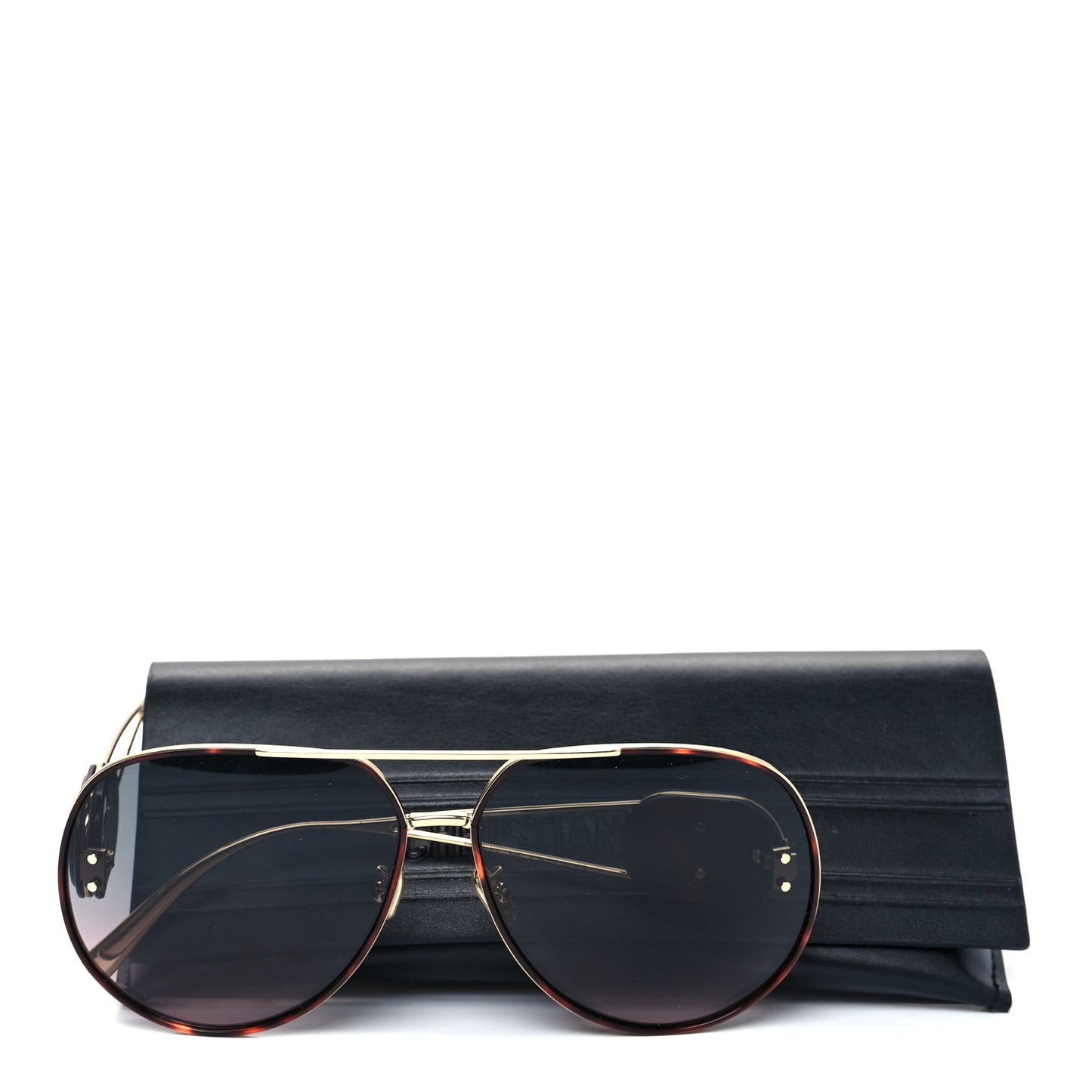 Metal Diorbobby Aviator Sunglasses Tortoise