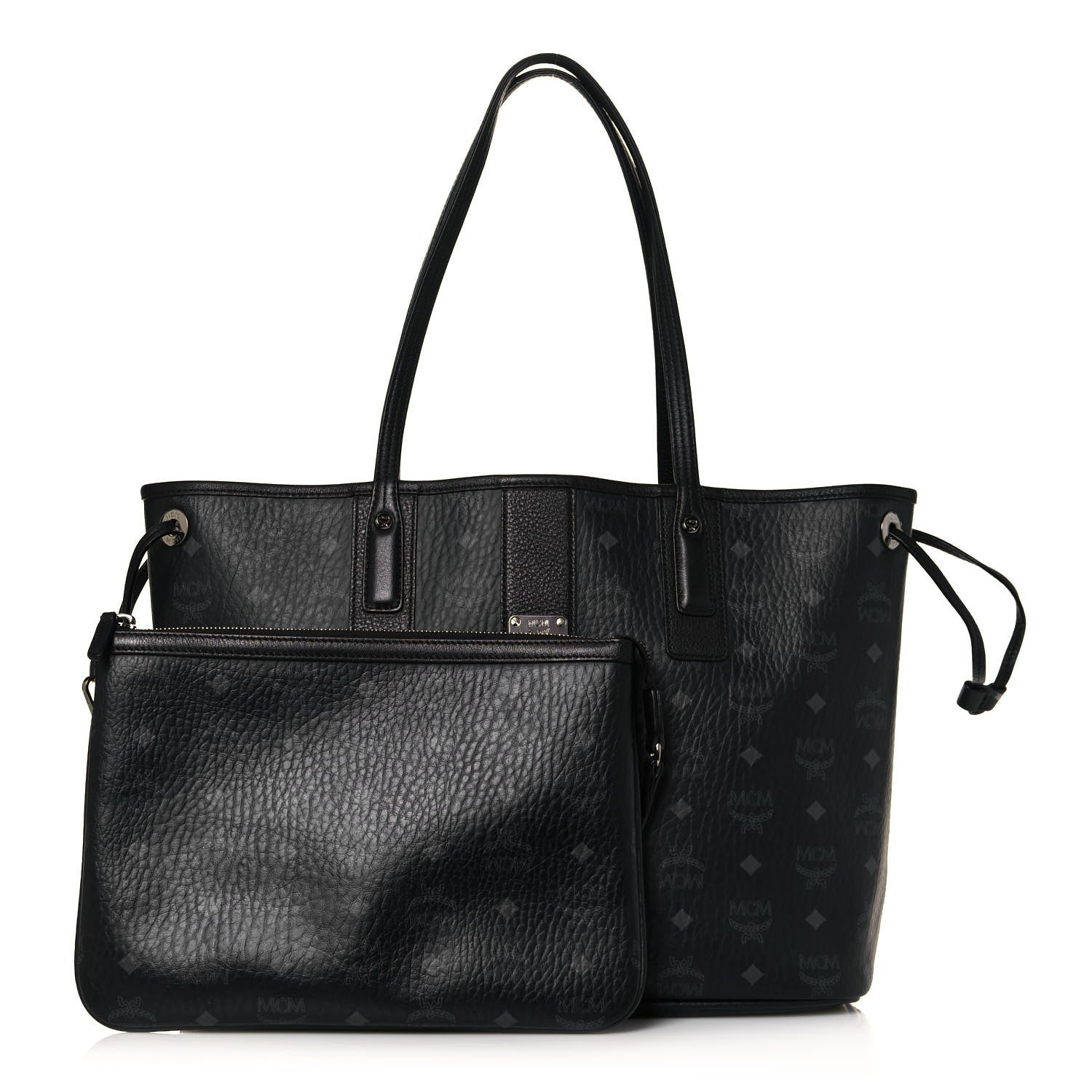 MCM Visetos Medium Liz Reversible Shopper Tote Black 1 of 19