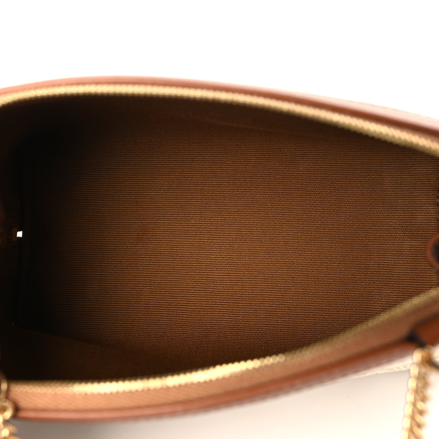 Celine Lambskin Triomphe Canvas Clutch With Chain White Tan 5 of 8