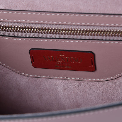 Valentino Garavani Vitello Groumette Small Rockstud Demilune Shoulder Bag Lipstick 6 of 13