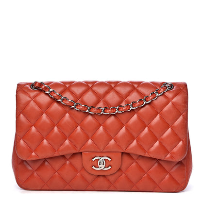 Chanel Lambskin Quilted Jumbo Double Flap Red 1 of 18