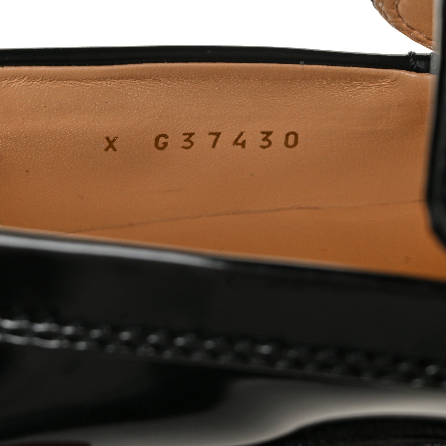 Shiny Calfskin Logo Loafers 37 Black