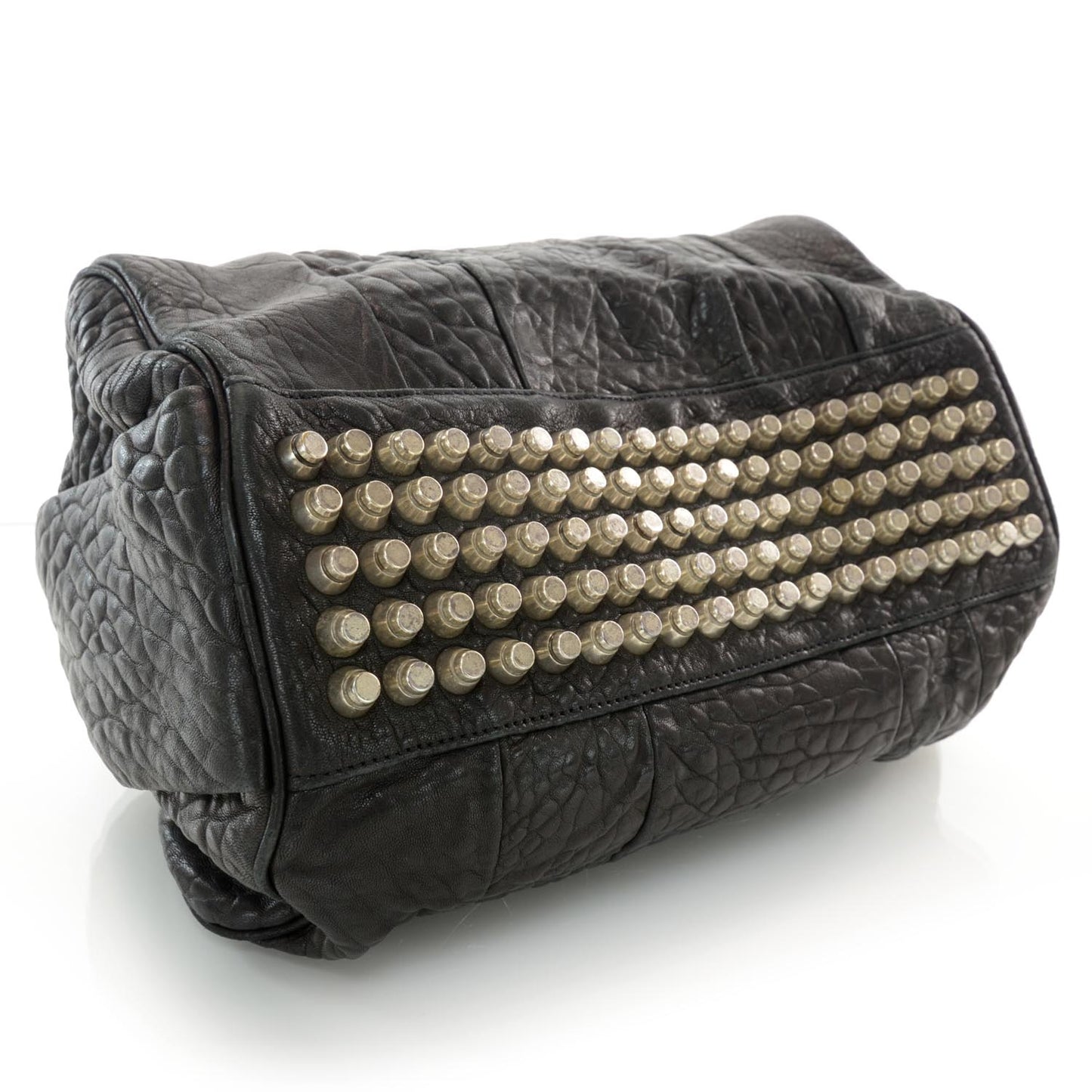 Leather Rocco w Nickel Hardware Black