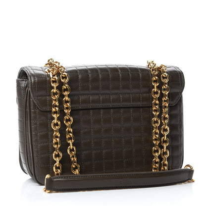 Celine Calfskin Quilted Medium C Bag Dark Brown 4 of 12