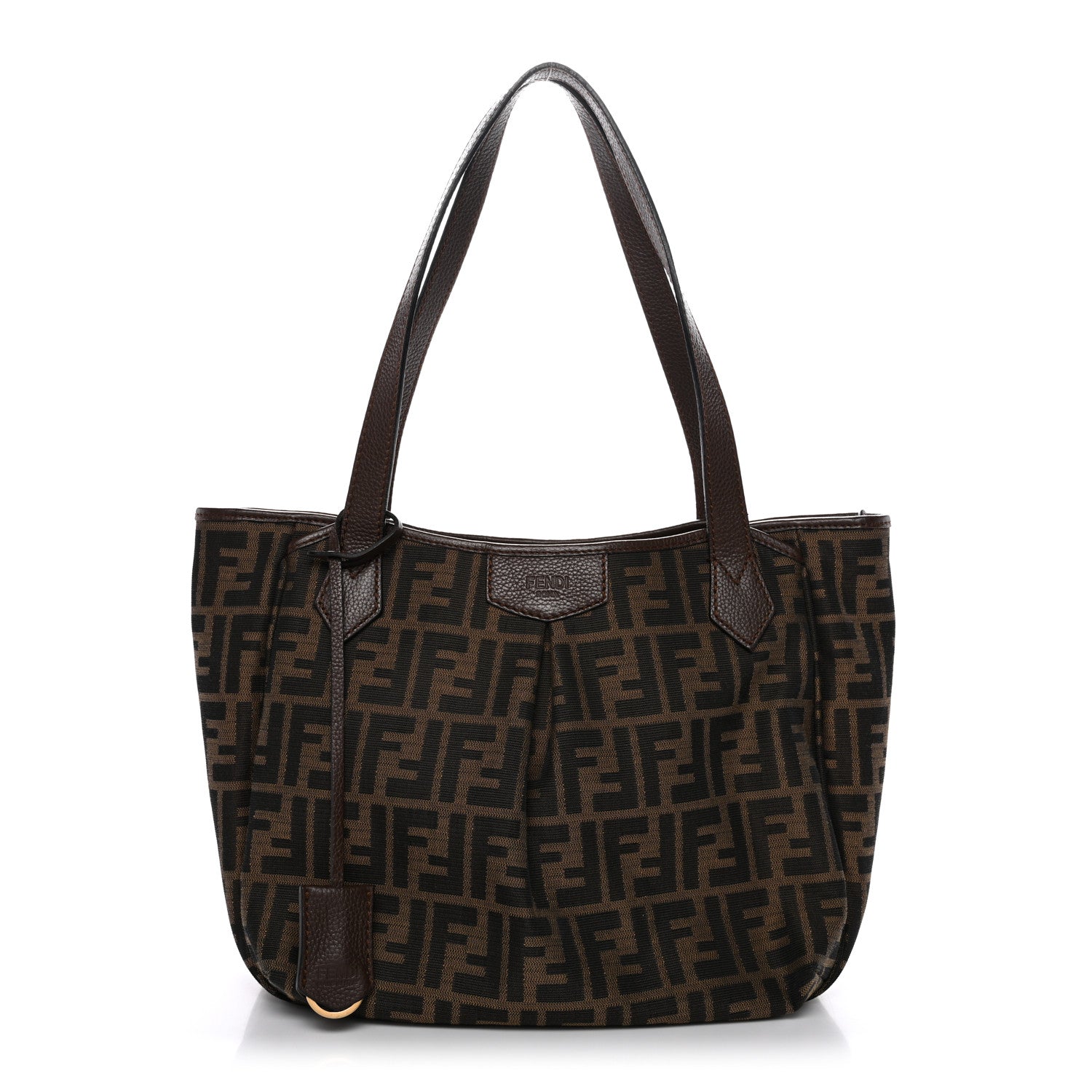 Fendi Zucca Vitello Artic Medium Shopping Tote Tobacco Castagna 1 of 12