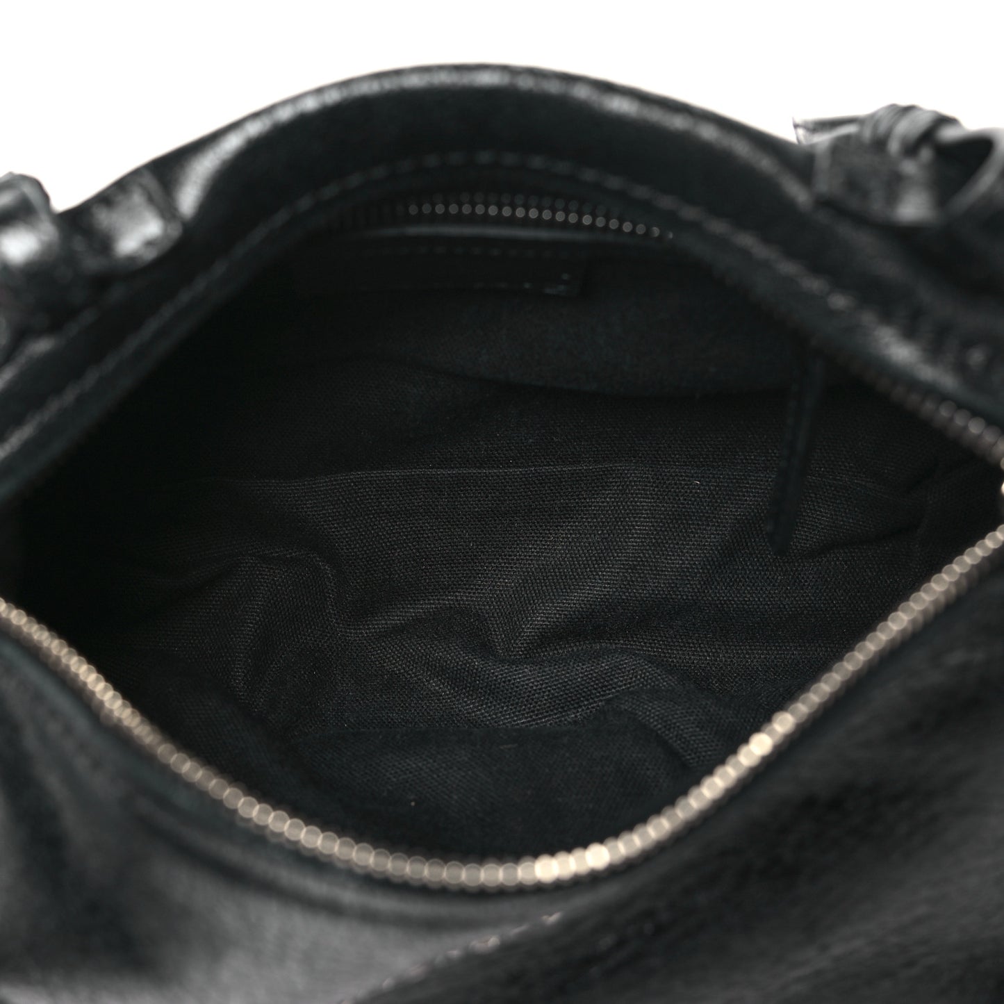 Crinkled Patent Deerskin Mini Pandora Black