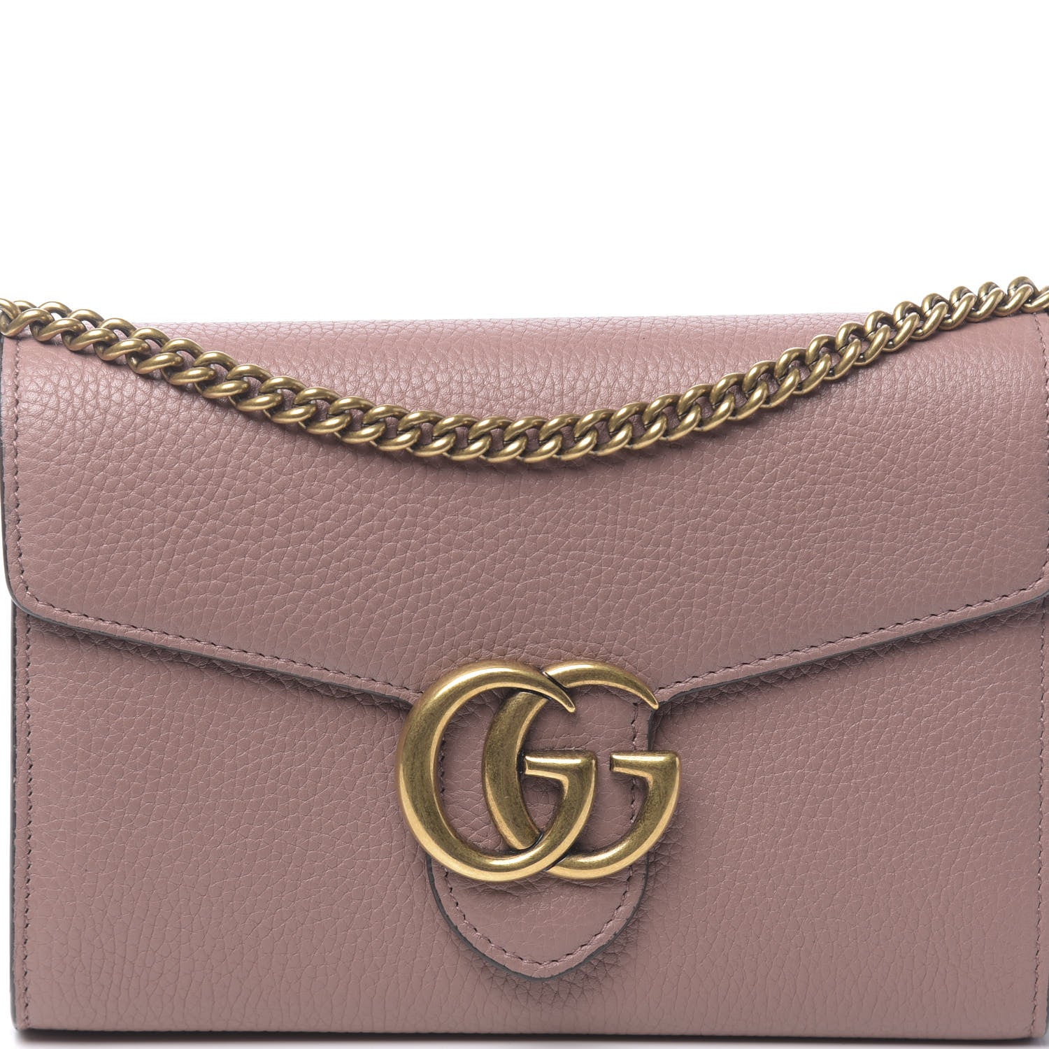 Gucci Cellarius Calfskin GG Marmont Chain Wallet Rosy Phard 10 of 11