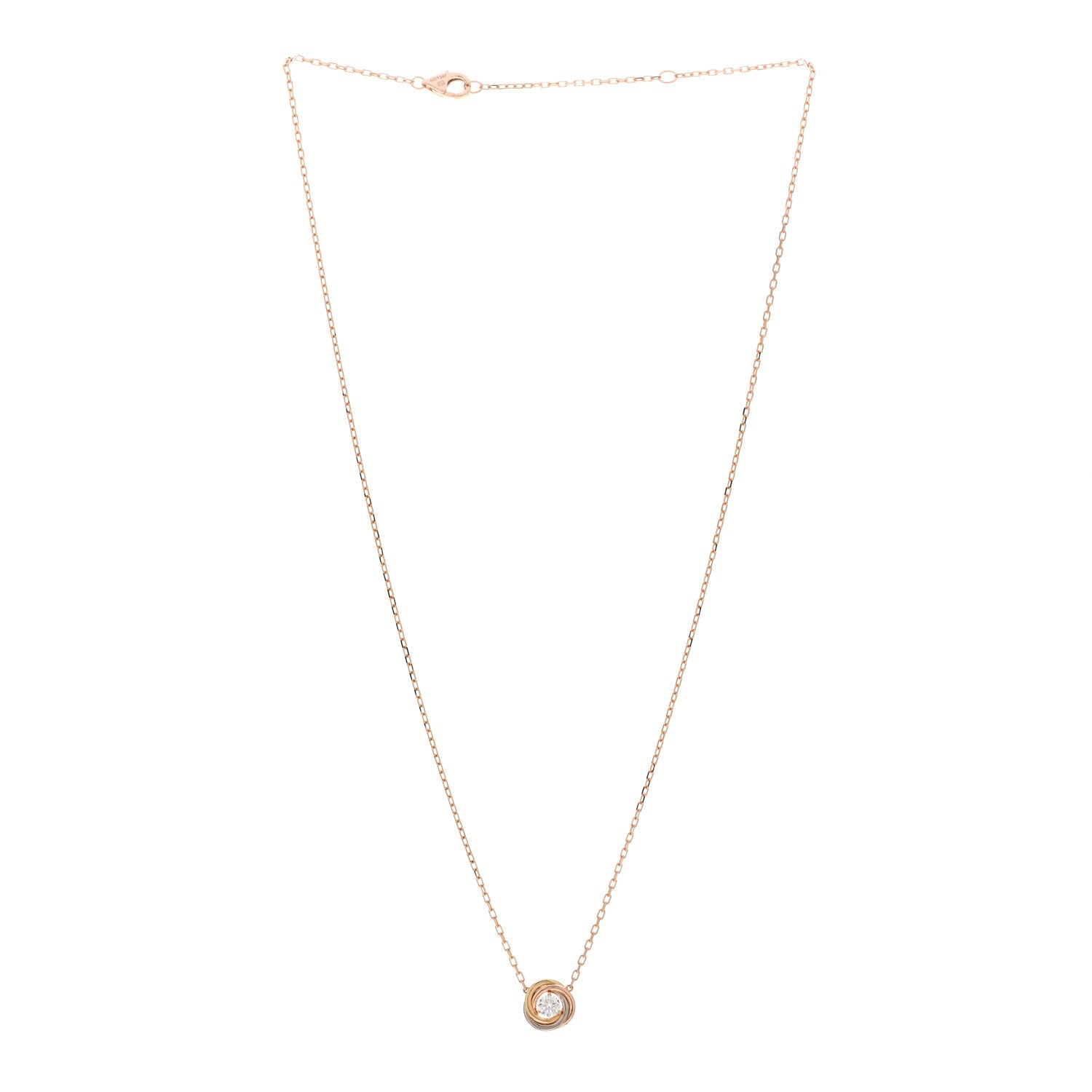 Cartier 18K Pink White Yellow Gold Diamond Trinity De Cartier Pendant Necklace 3 of 5