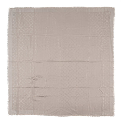 Louis Vuitton Silk Wool Monogram Shawl Greige 1 of 3