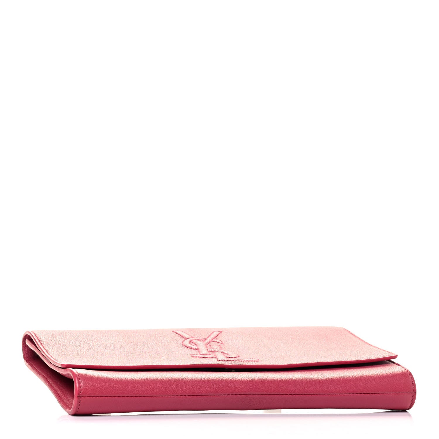 Saint Laurent Calfskin Monogram Large Belle De Jour Clutch Pink 3 of 4