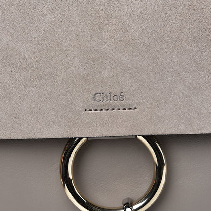 Chloe Calfskin Suede Medium Faye Shoulder Bag Motty Grey 10 of 10