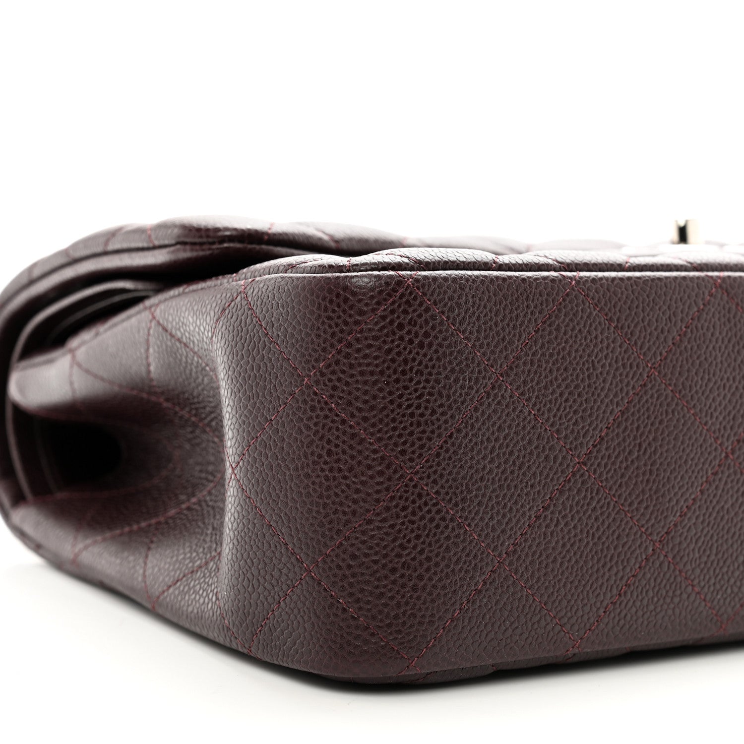 Chanel Caviar Quilted Jumbo Double Flap Burgundy 9 of 10